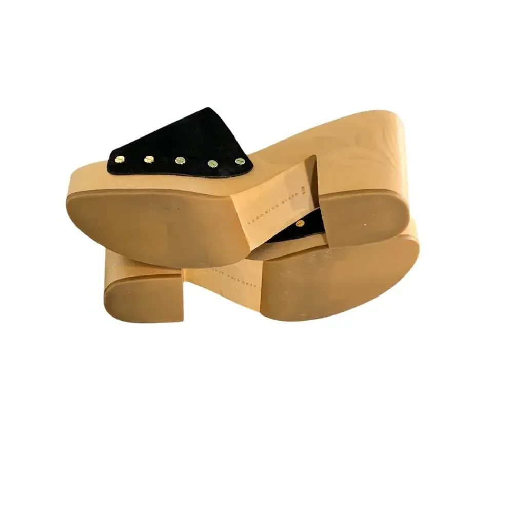 Veronica Beard Women's Black Hannalee Platform Sandals Shoes Size US 9.5